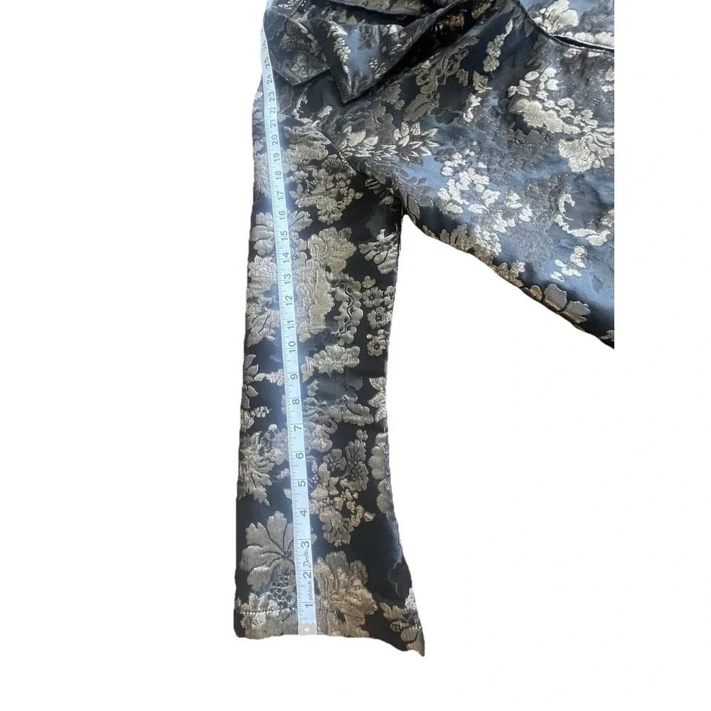 Bryn Walker Womens Black Gold Floral‎ Kimono Jacket Sz Small S Italian Fabric